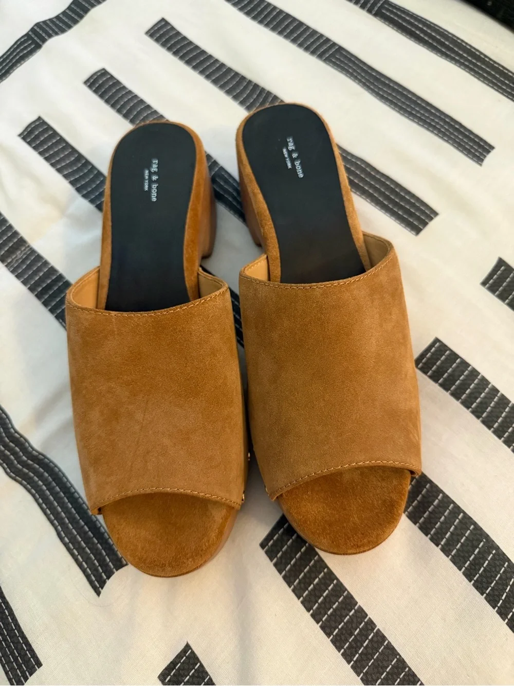 Rag & Bone Mara Suede Open Toe Platform Clogs / Sandals, size 9 - never worn - Picture 3 of 7